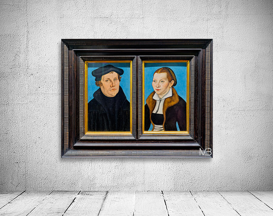 Portrait of martin luther and caterina bora in uffizi gallery Wall Preview