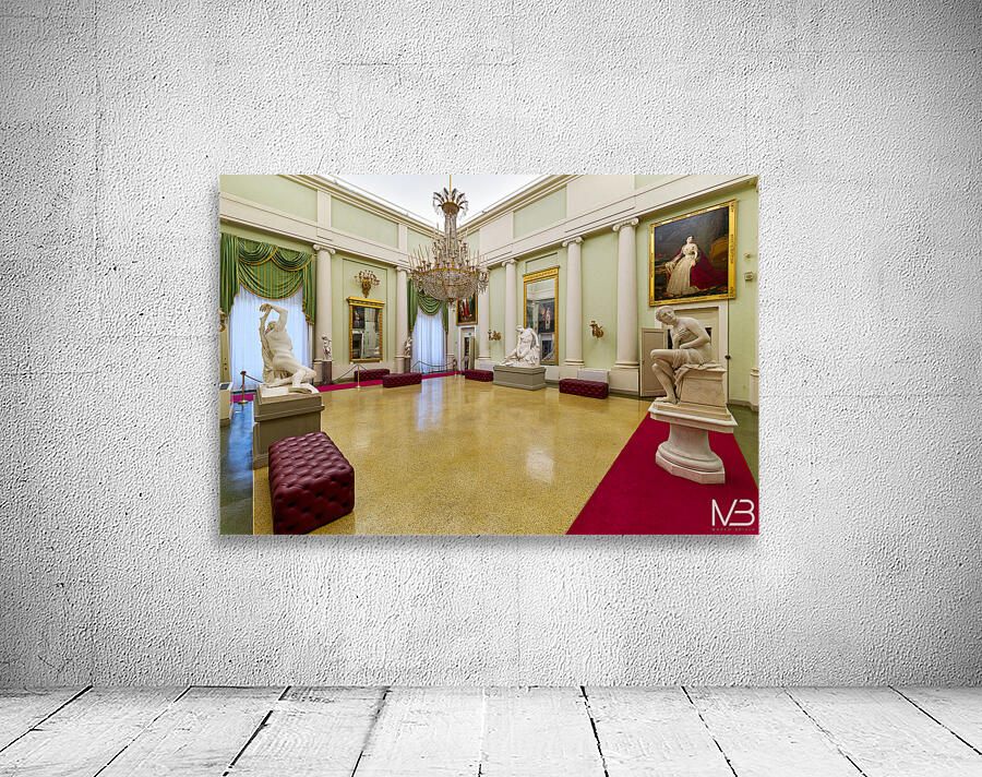 Visitors explore Palatine Gallery in Palazzo Pitti in Florence Wall Preview