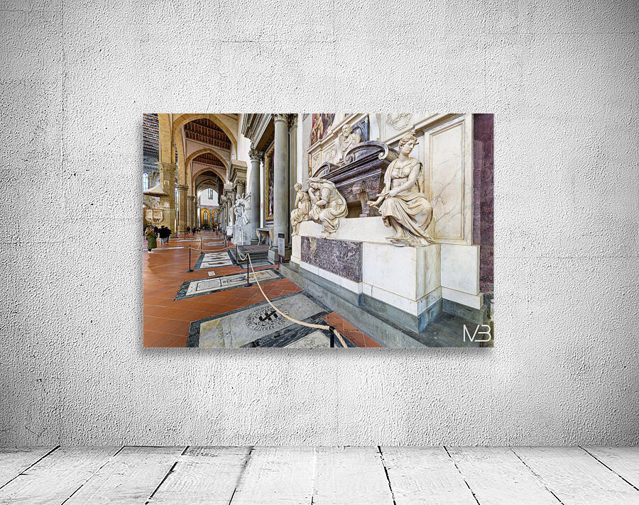 Michelangelos tomb at Basilica di Santa Croce in Florence Italy Wall Preview