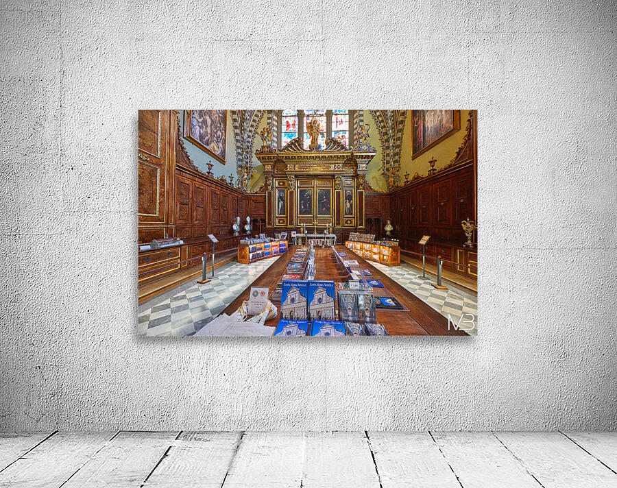 Visitors explore the interior of Santa Maria Novella in Tuscany Wall Preview