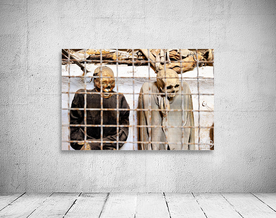 Visitors see mummies in Capuchin Catacombs in Palermo Sicily Wall Preview