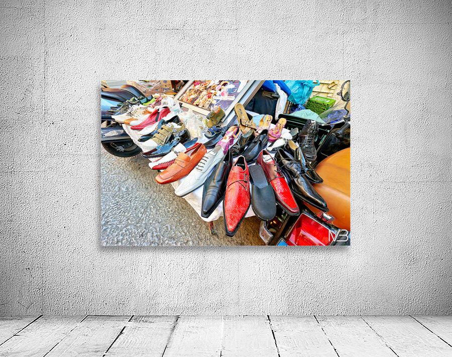 Footwear display at Ballaro street market in Palermo Sicily Wall Preview