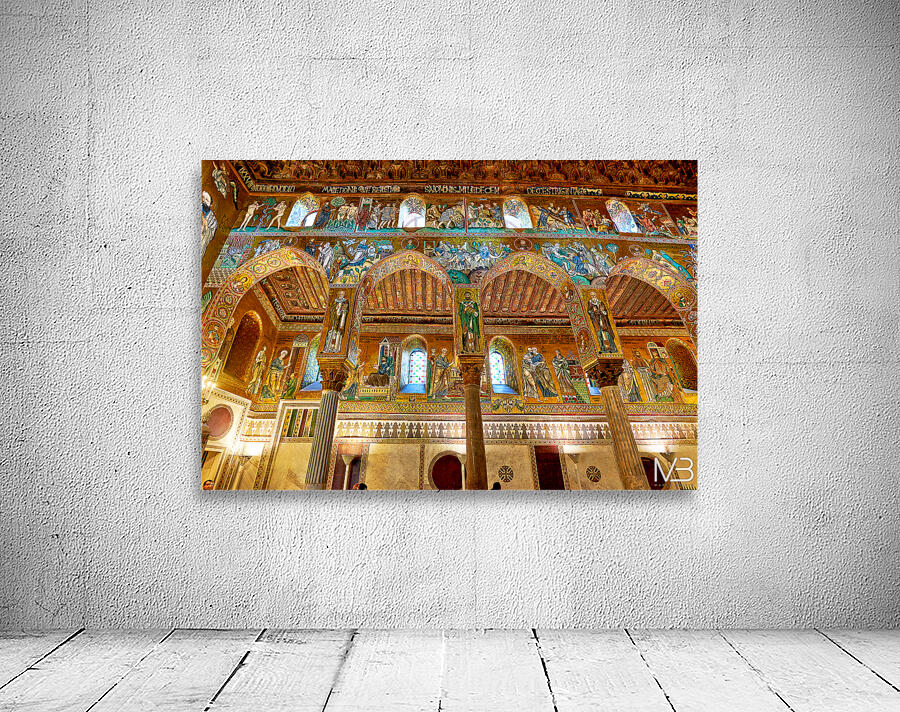 Cappella Palatina in Palermo shows detailed frescoes and archite Wall Preview