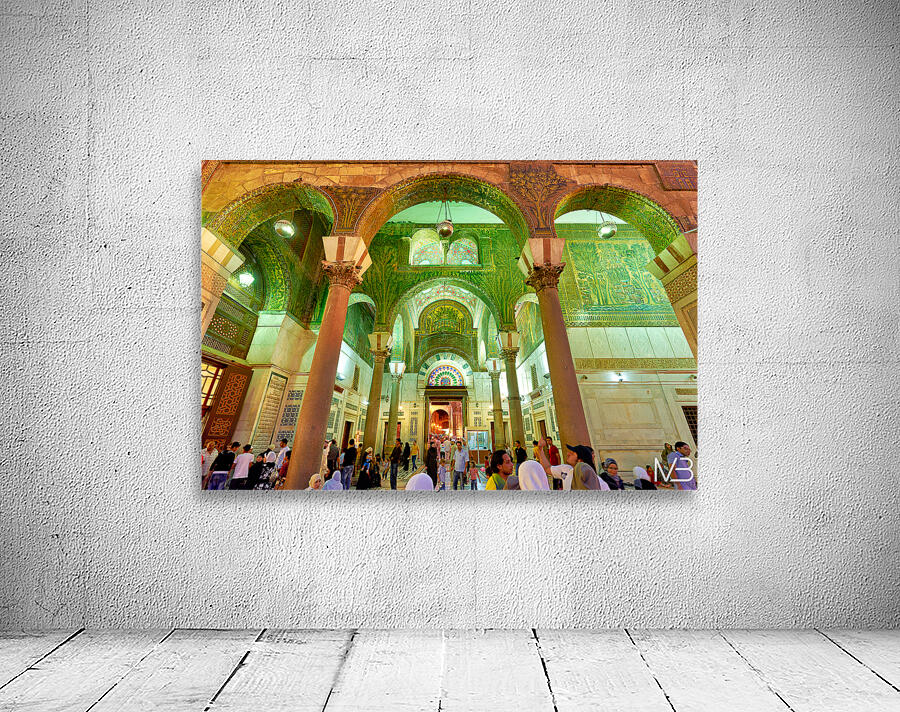 Exploring the Umayyad Mosque in Damascus during evening hours Wall Preview