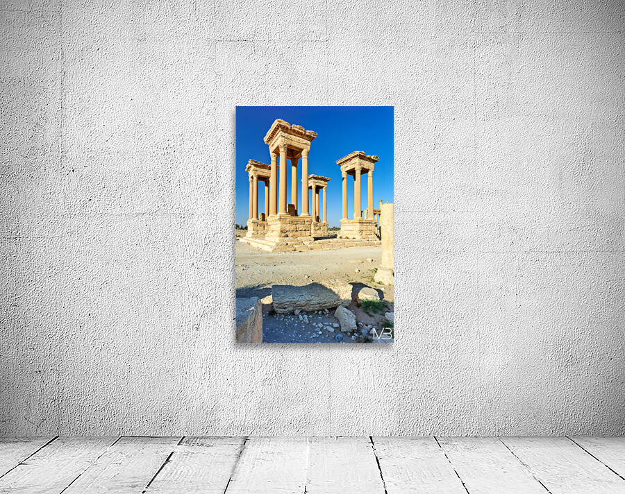 Tetrapylon in Palmyra showing ancient architecture and ruins Wall Preview