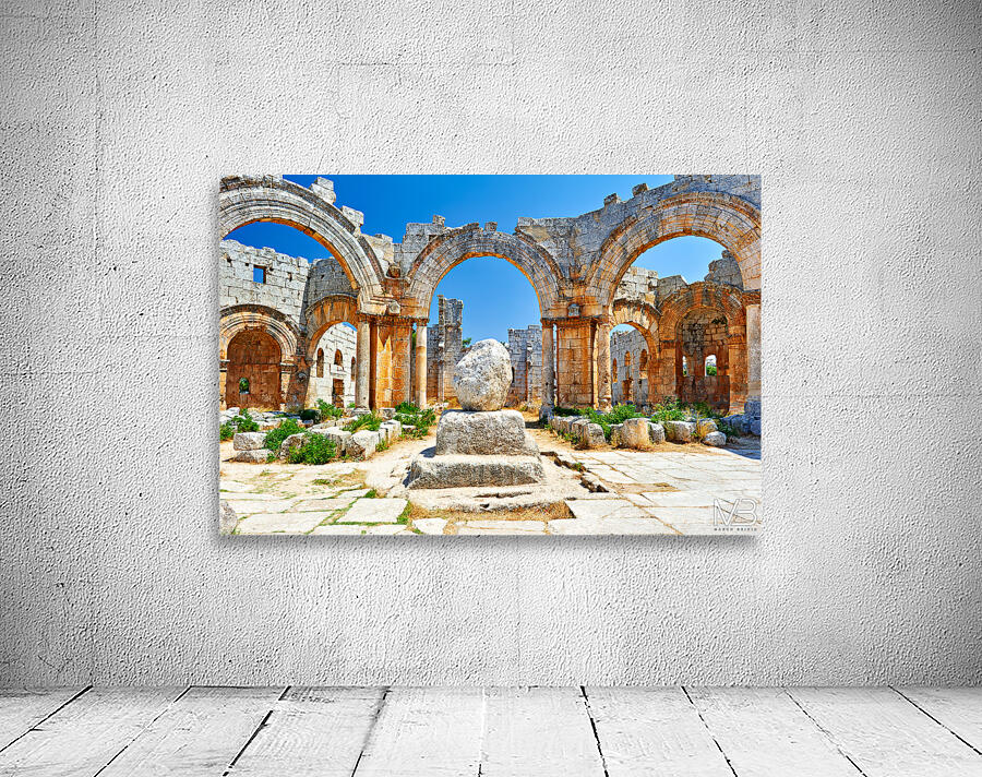 Ruins of Saint Simeon Stylites Church in Syria under a clear sky Wall Preview