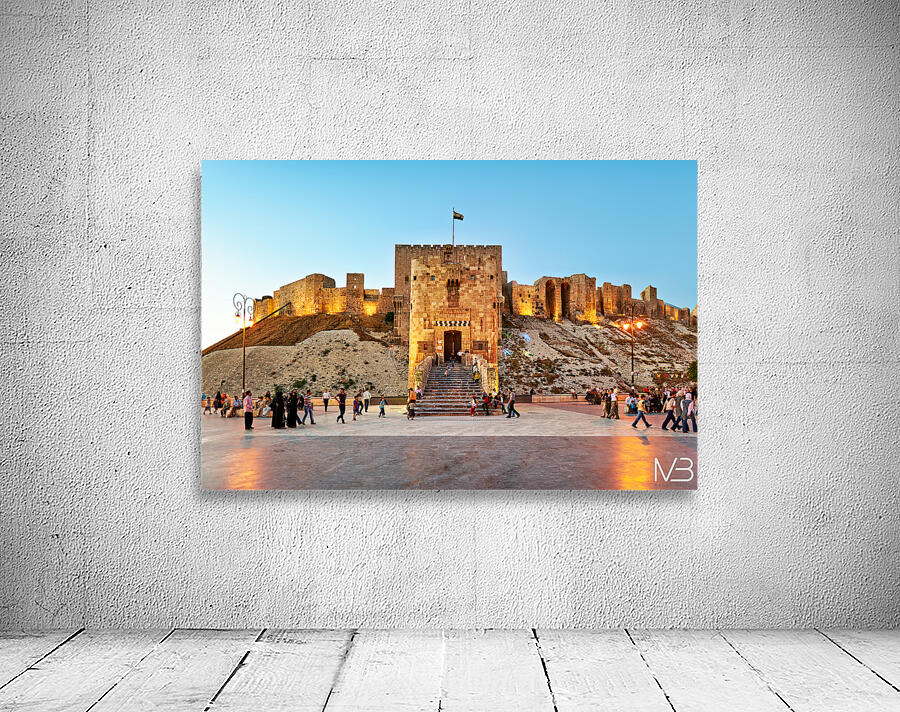 Exploring the citadel of Aleppo during dusk in Syria Wall Preview