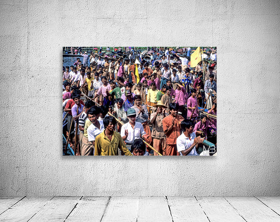 People gather on boats during the Inle Lake Festival in Myanmar Wall Preview