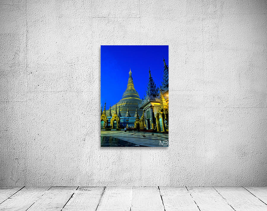 Popular Schwedagon Paya at night in Yangon Myanmar Wall Preview
