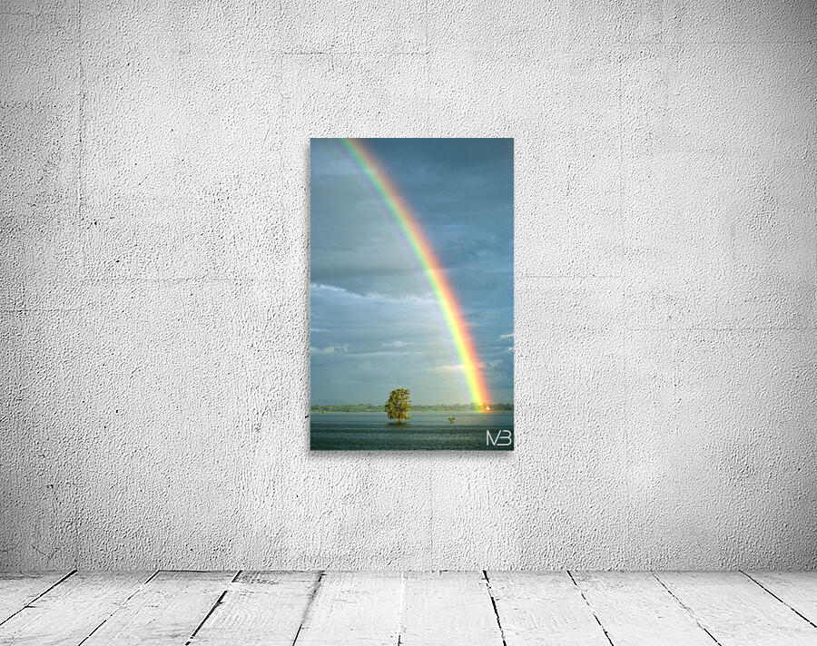 Rainbow shines over landscape in Myanmar after rainfall Wall Preview