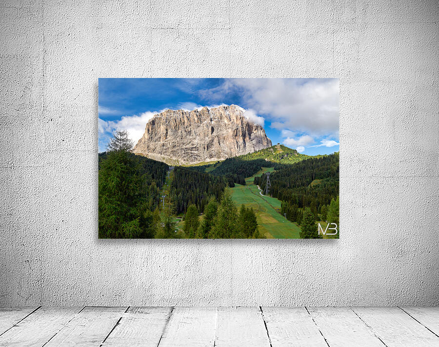Sassolungo mountain in Val Gardena Italy during daytime Wall Preview