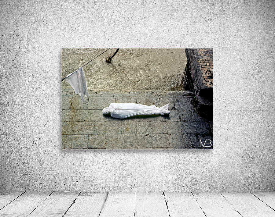 Cremation ceremony at Pashupatinath in Kathmandu Nepal Wall Preview