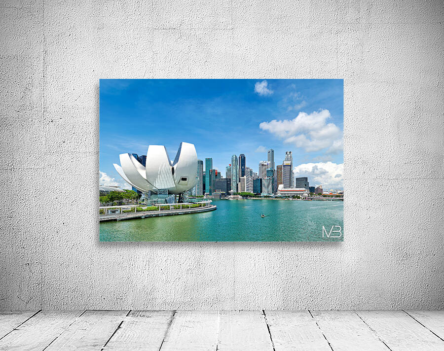 Visitors enjoy view of ArtScience Museum and city skyline in Sin Wall Preview