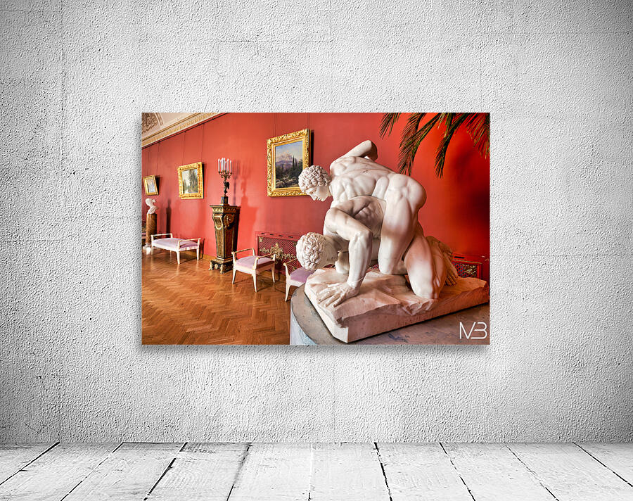Sculpture of wrestlers in Yusupov Palace in St. Petersburg Wall Preview