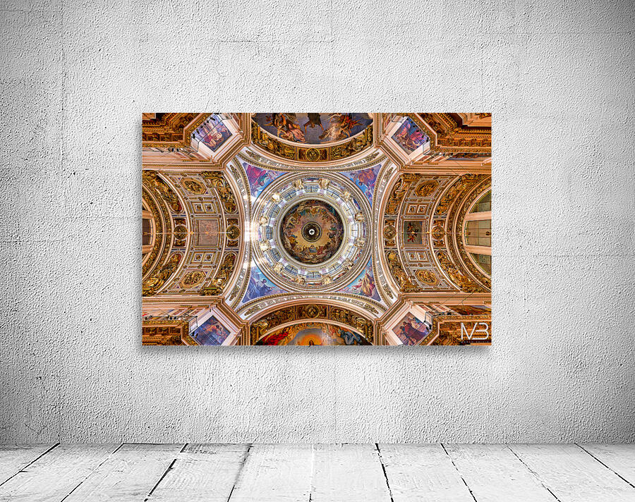 View of the ceiling at St. Isaacs Cathedral in Saint Petersburg Wall Preview