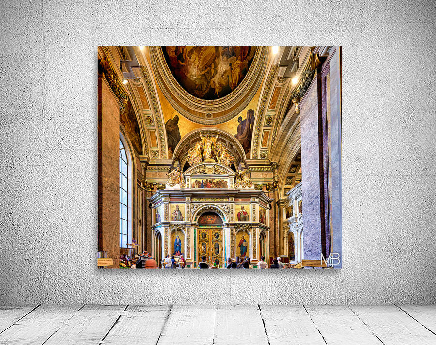Visitors admire St. Isaacs Cathedral in Saint Petersburg Wall Preview