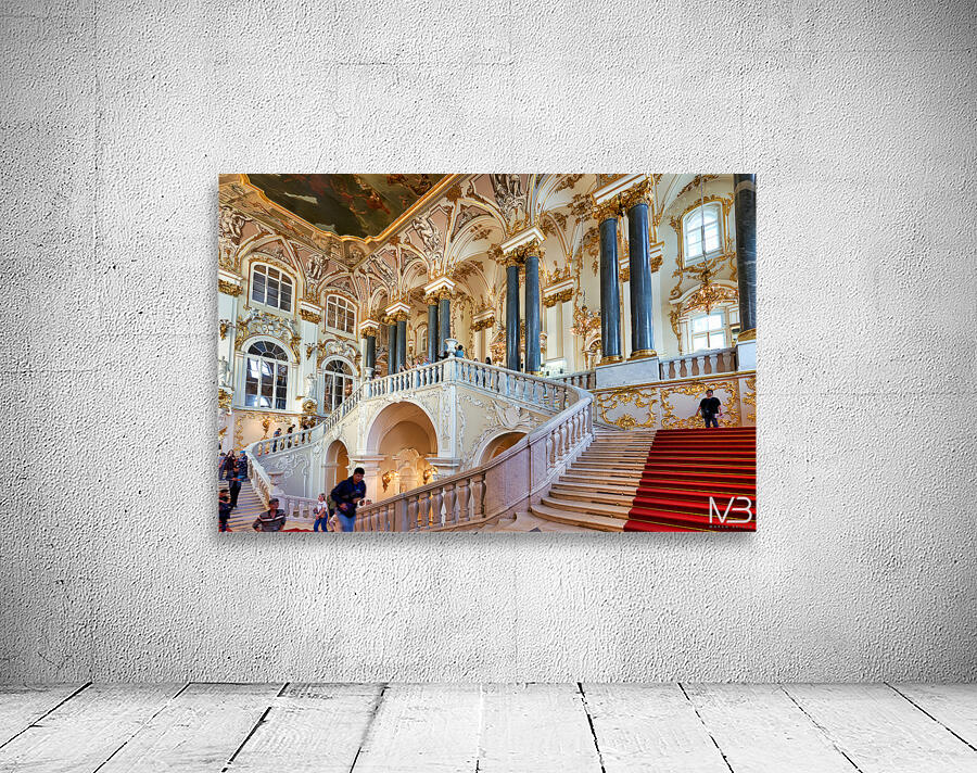 Jordan staircase in winter palace at hermitage museum Wall Preview