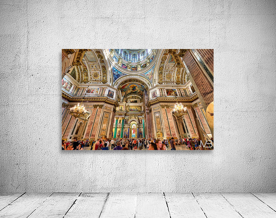 Visitors explore St. Isaacs Cathedral in St. Petersburg Wall Preview