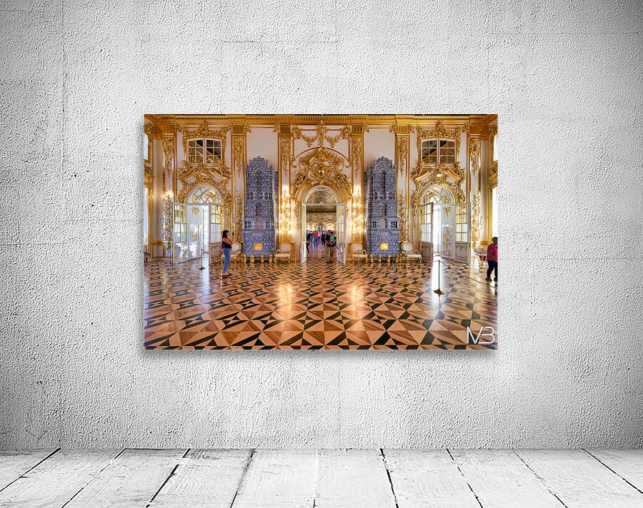 Visitors explore Catherine Palace in Saint Petersburg Russia Wall Preview