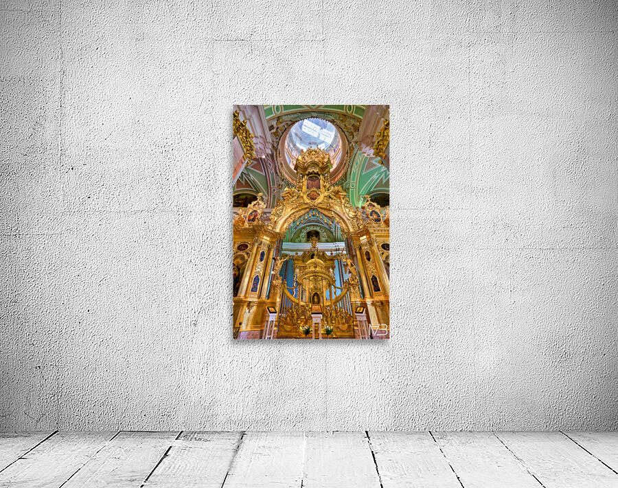 Golden altar inside Peter and Paul Cathedral in St. Petersburg Wall Preview