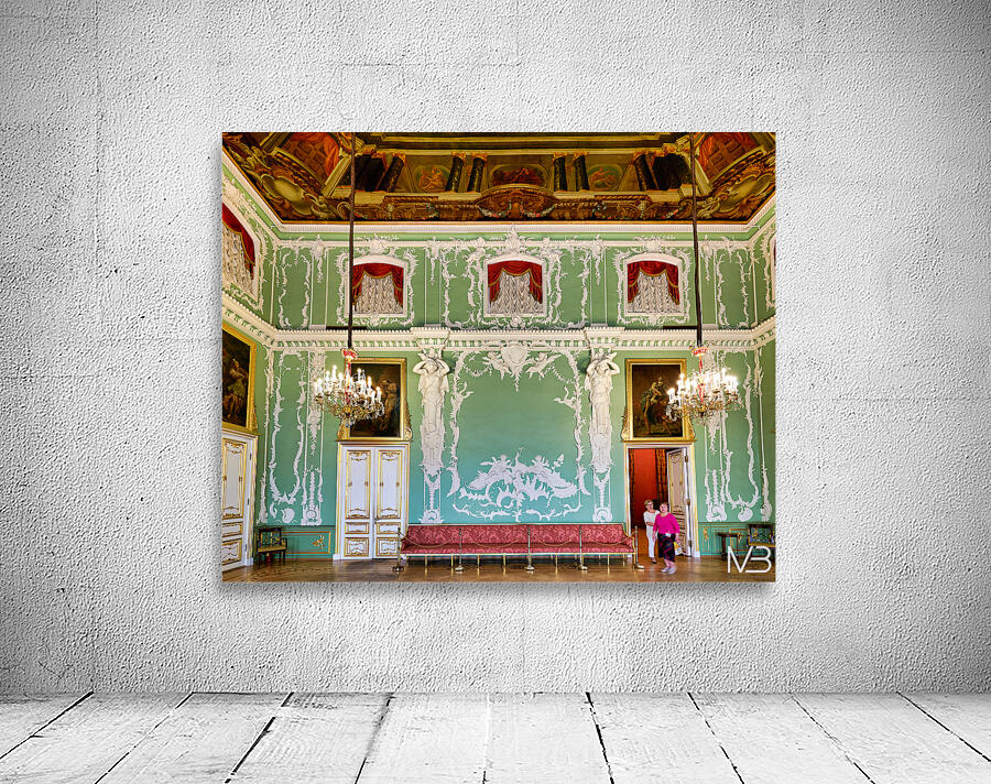 Visitors exploring Stroganov Palace in Saint Petersburg Wall Preview