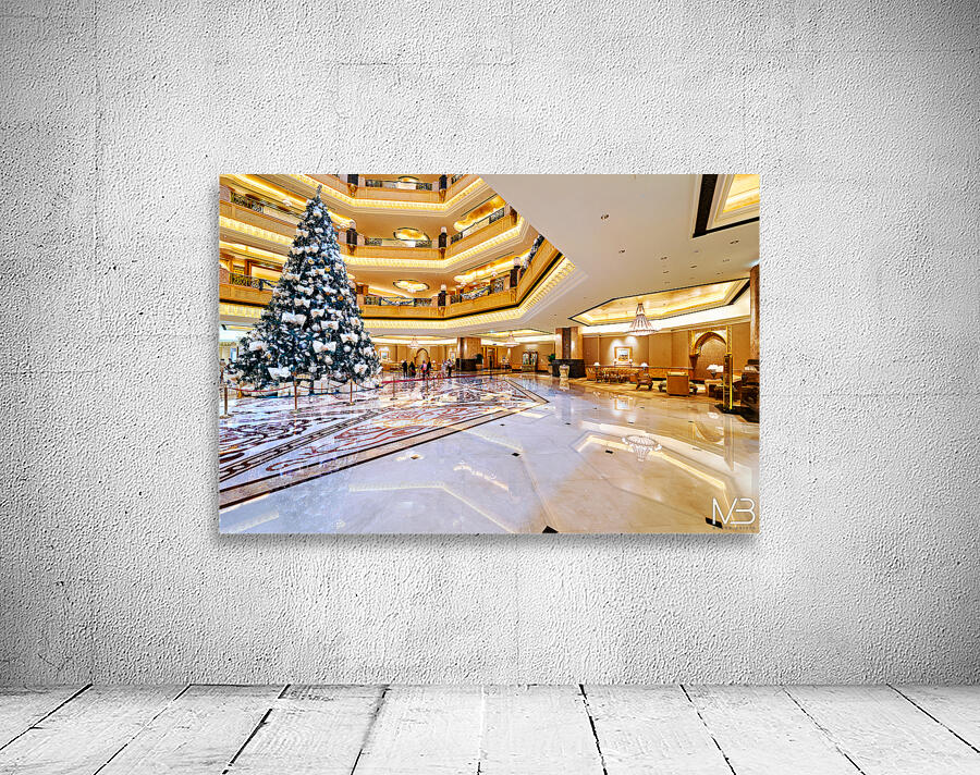Christmas tree in Abu Dhabi Emirates Palace Hotel lobby Wall Preview