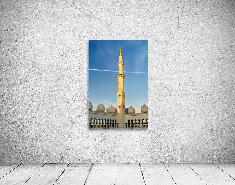 Exploring Sheikh Zayed Grand Mosque in Abu Dhabi during sunset Wall Preview