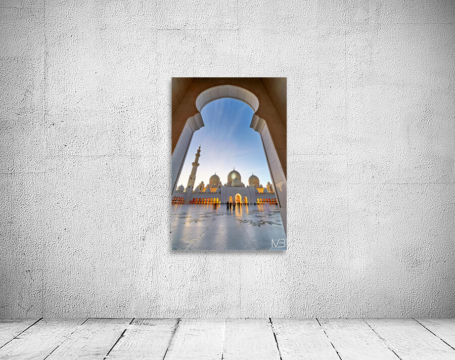 Visit to Sheikh Zayed Grand Mosque during evening light Wall Preview