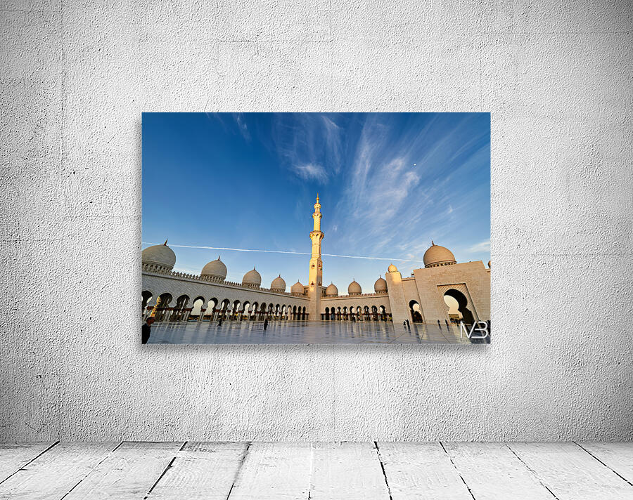 Visit to Sheikh Zayed Grand Mosque in Abu Dhabi at sunset Wall Preview