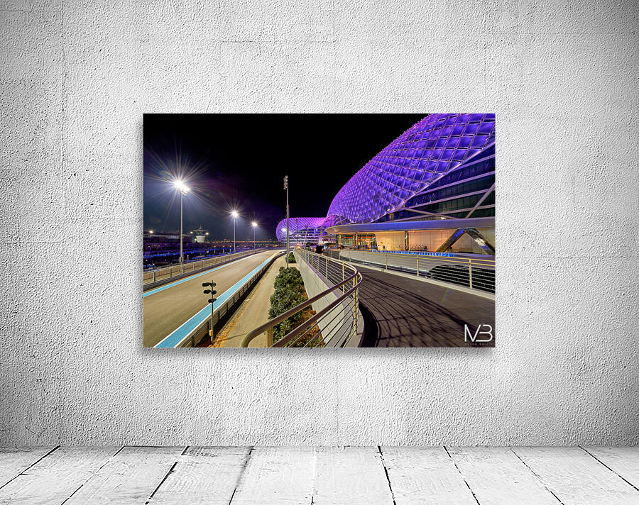 Yas Island hotel view at night in Abu Dhabi Wall Preview