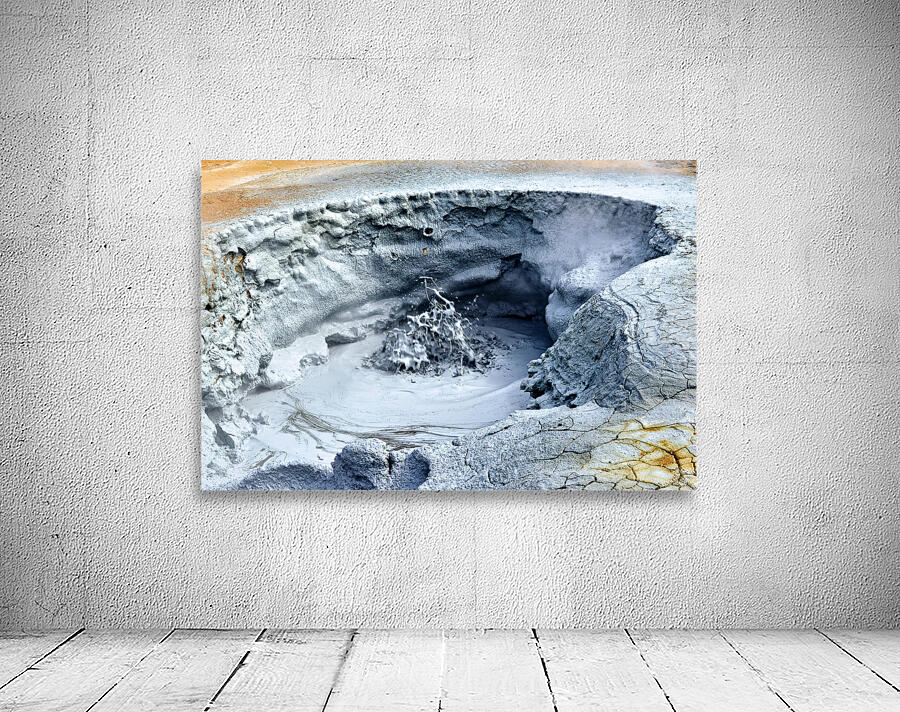 Hverir hot springs steam and mud activity in Iceland Wall Preview