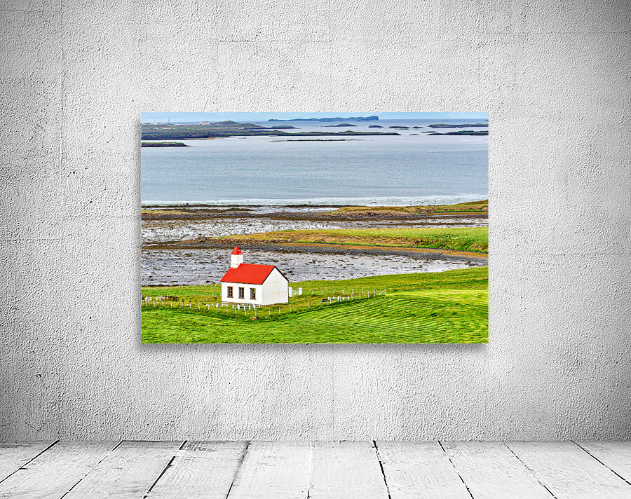 Church stands in western fjords of Iceland near the sea Wall Preview