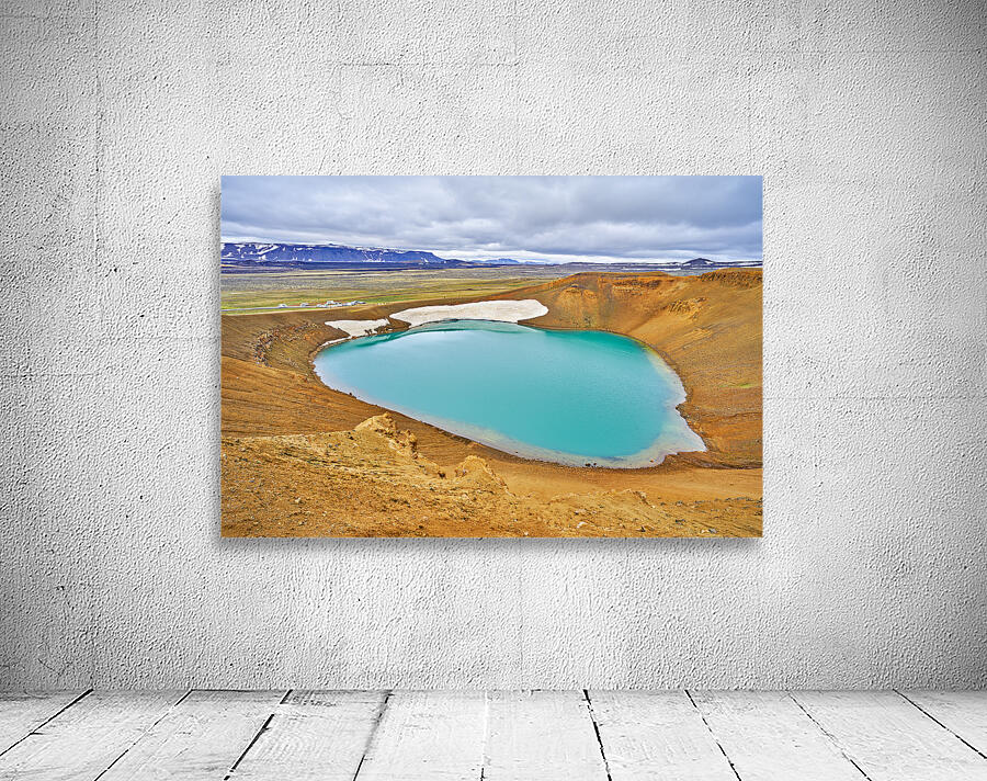 Krafla volcanic area with geothermal lake in Iceland Wall Preview
