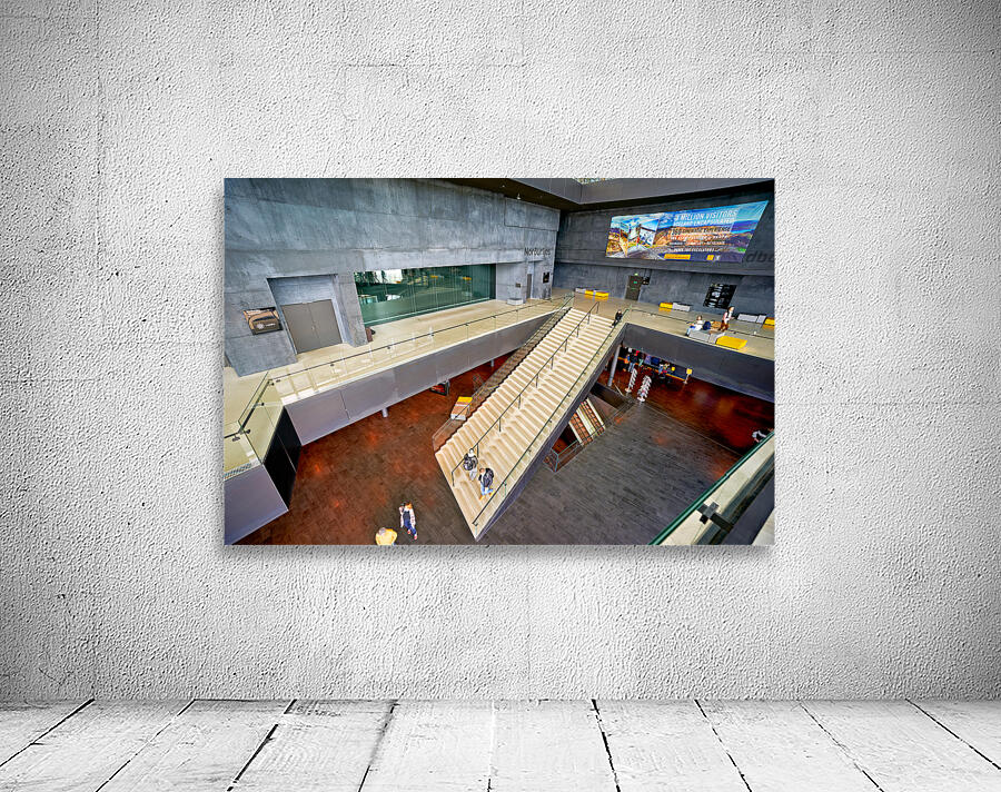 Harpa opera house interior featuring stairs and visitors Wall Preview