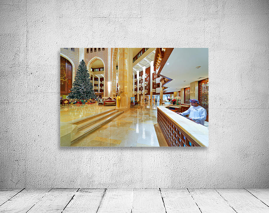 Luxury hotel lobby during holiday season in Oman Wall Preview