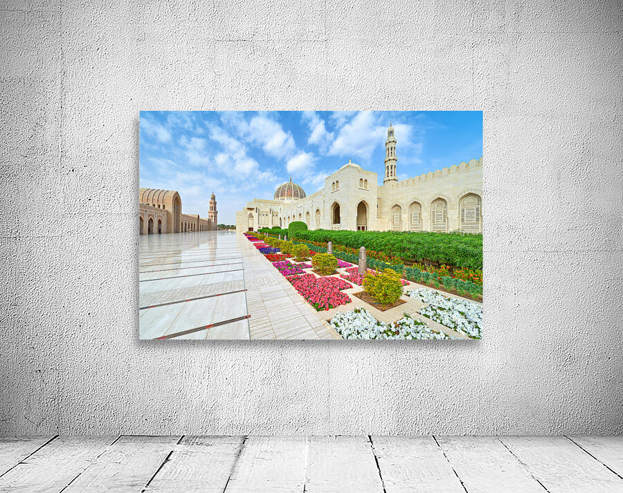 Visit Sultan Qaboos Grand Mosque in Muscat Oman during the day Wall Preview