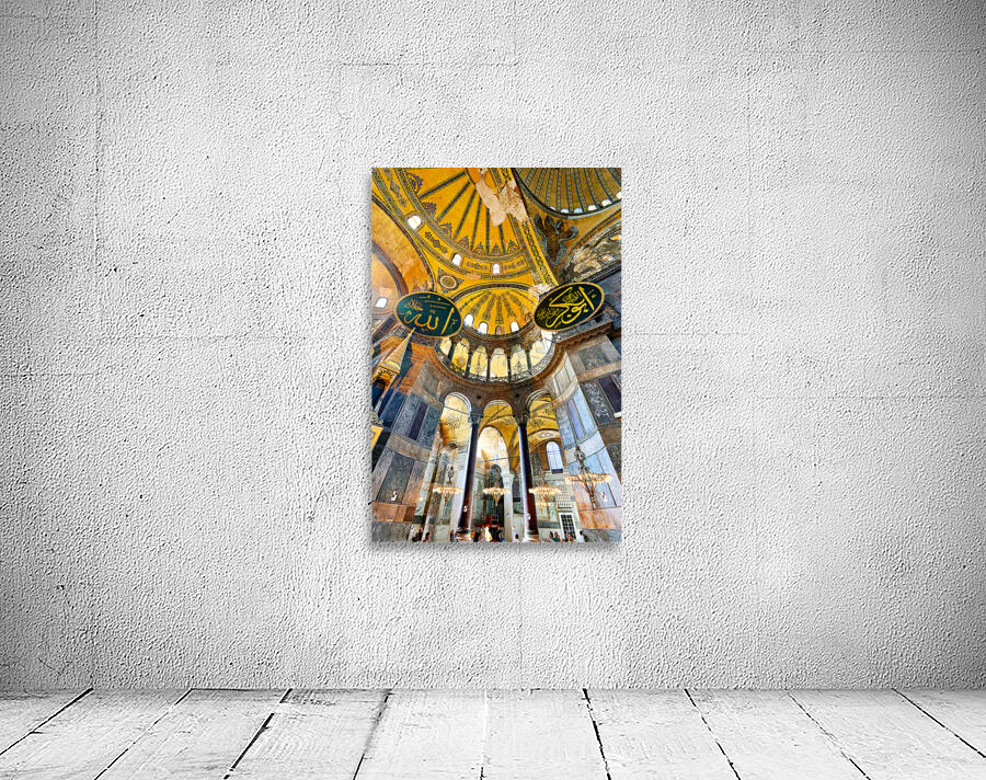 Visitors explore Hagia Sophia Grand Mosque in Istanbul Wall Preview