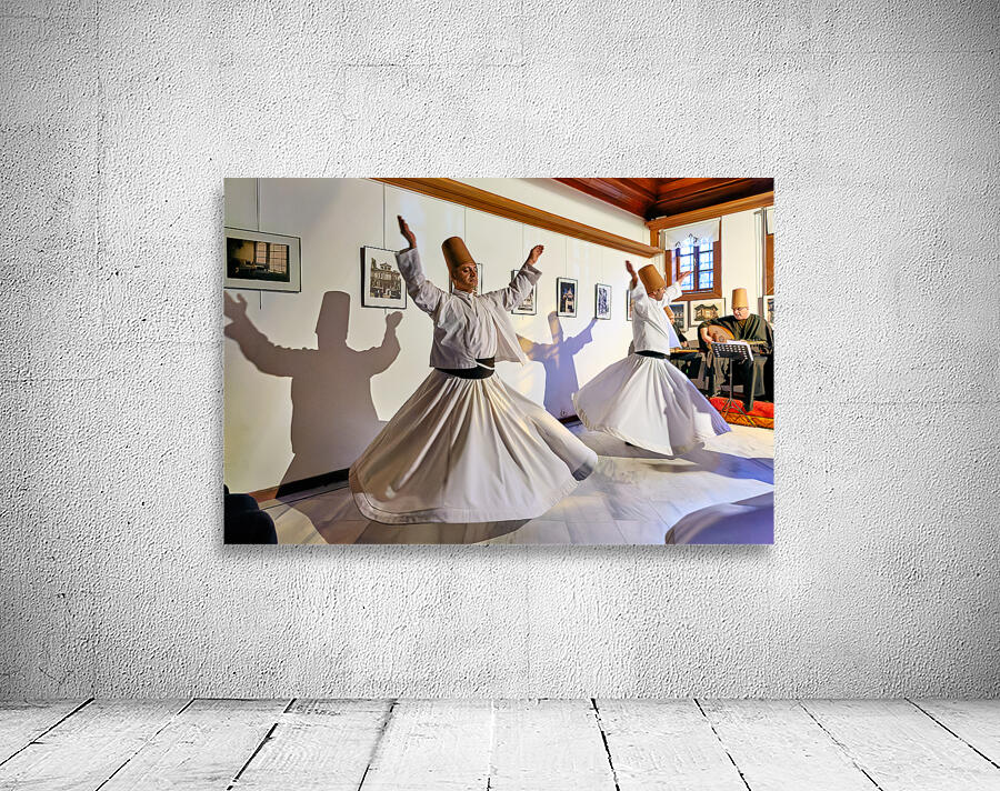 Whirling dervishes perform at sufi event in Istanbul Turkey Wall Preview