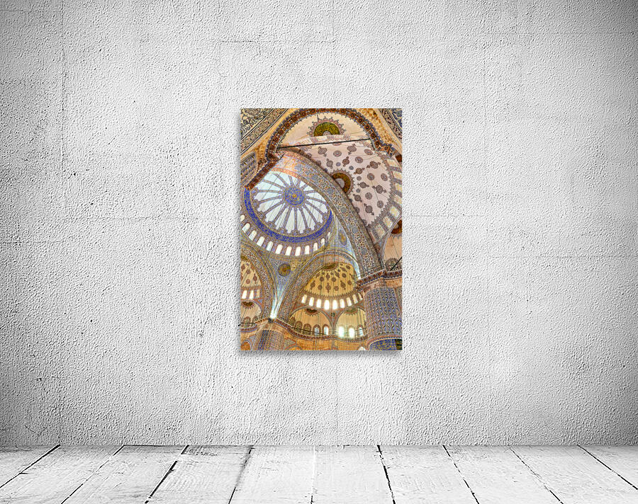 Beautiful view of the interior of the Blue Mosque in Istanbul Wall Preview