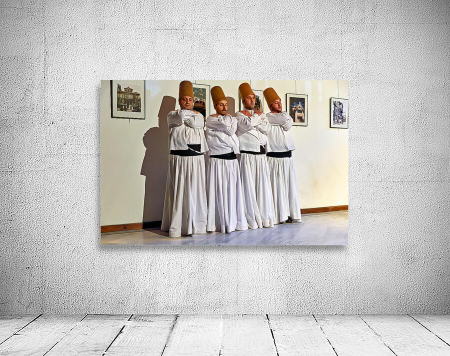Whirling dervishes perform sufi dance in Istanbul Turkey Wall Preview