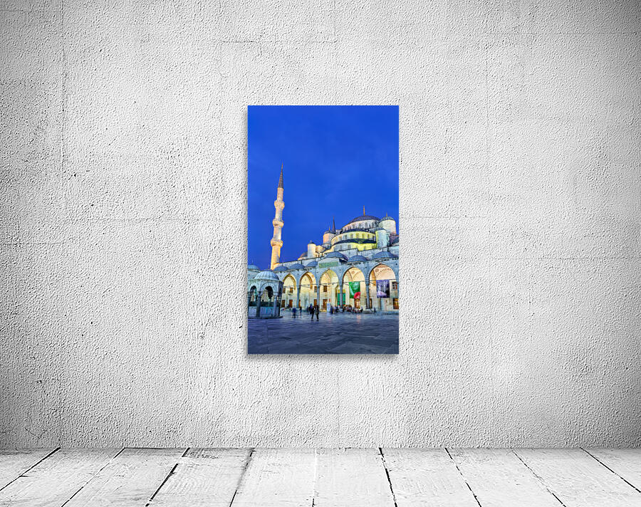Visit to Blue Mosque in Istanbul at twilight Wall Preview