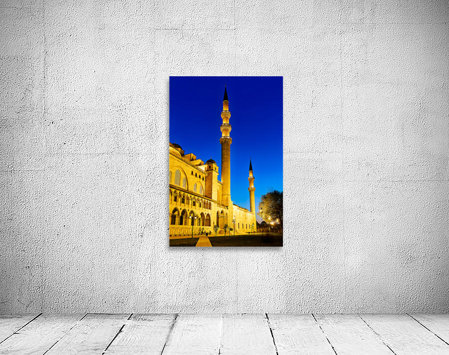 Suleymaniye Mosque stands tall in Istanbul at night Wall Preview