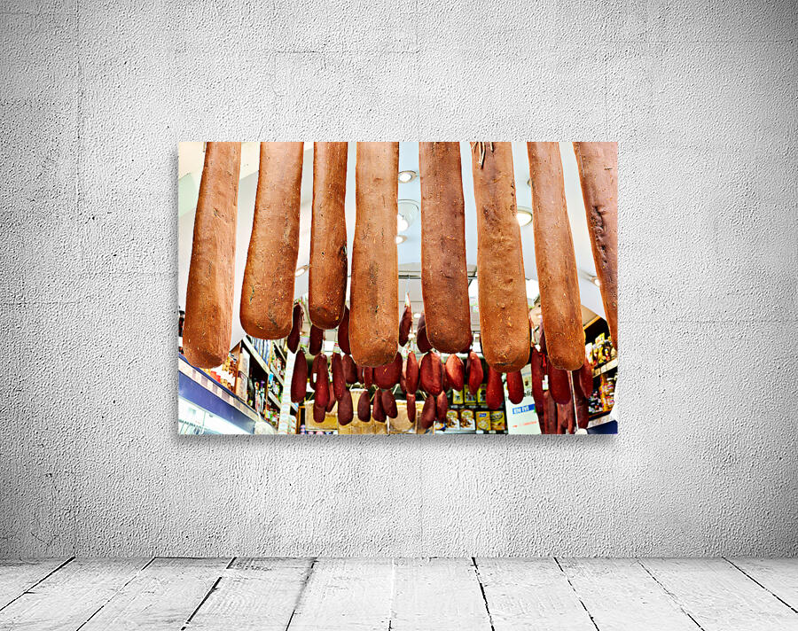 Market display of hanging food items in Grand Bazaar Istanbul Wall Preview