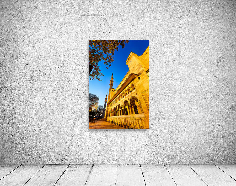Suleymaniye Mosque at night in Istanbul Turkey Wall Preview
