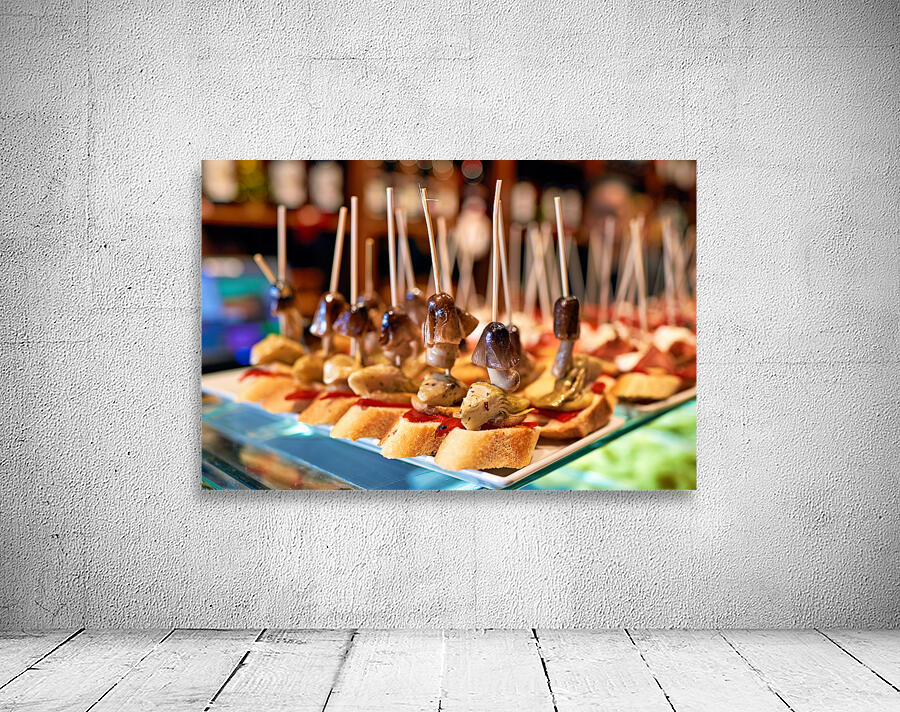 Tasty tapas served in a bar in Barcelona Catalonia Spain Wall Preview