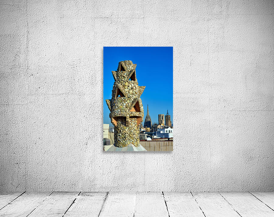 Rooftop view of Palau Guell in Barcelona Wall Preview