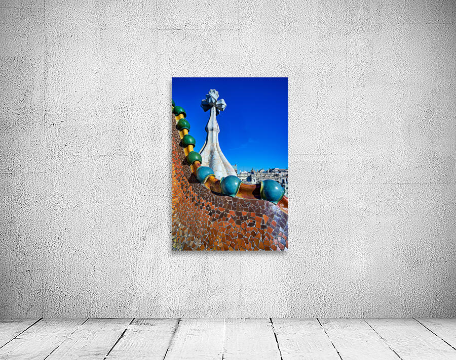 Exploring Casa Batllo in Barcelona under a clear sky Wall Preview