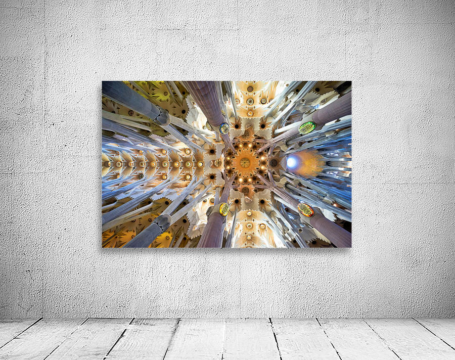 Visitors admire the Sagrada Famílias interior Wall Preview