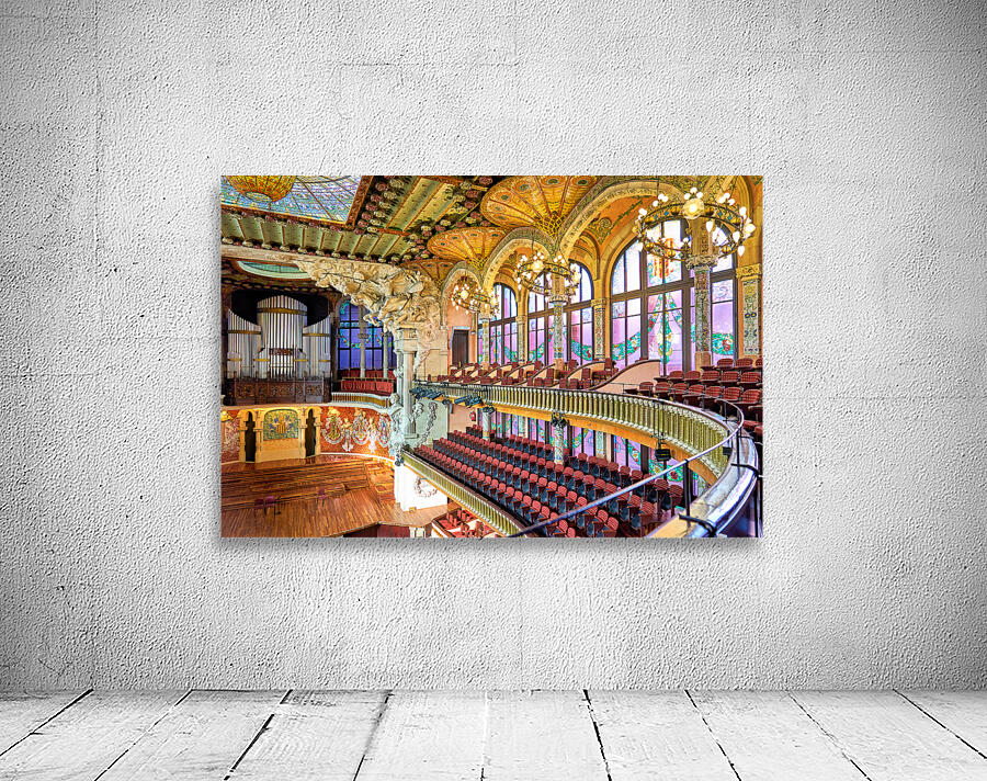 Concert hall view of Palau de la Musica Catalana in Barcelona Wall Preview