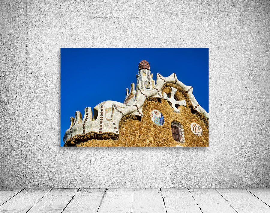 Gable of the fairytale house in park guell barcelona Wall Preview